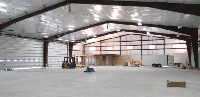 Inside of Steel Farm Machine Building Inside of Steel Farm Machine Building